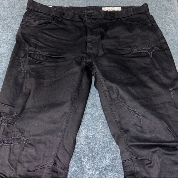 Smoke Rise Engineered Fashion Biker Jeans in Jet Black Men’s Size 40 - Picture 5 of 7